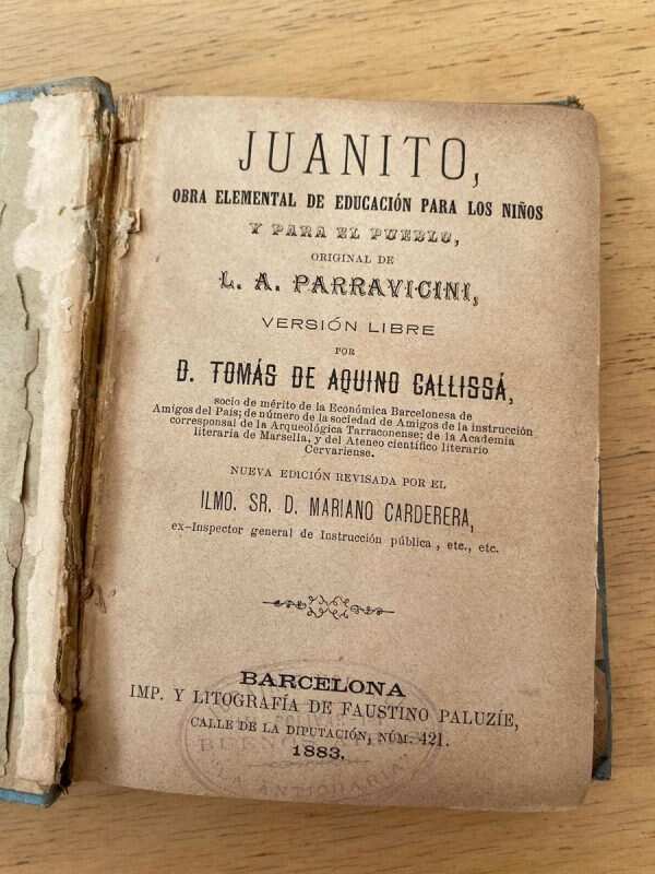 Juanito, Obra Elemental De Educacion- De Aquino Gallissa (c3
