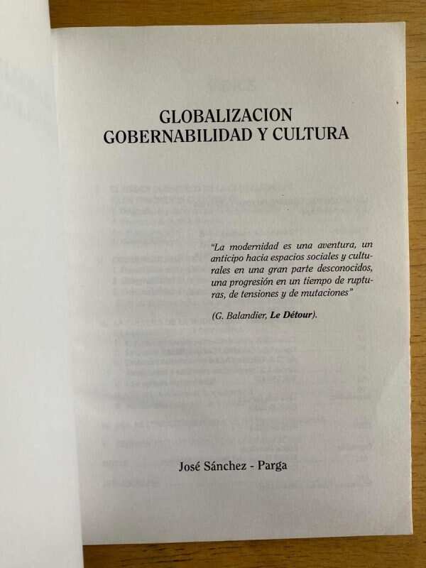 Globalizacion, Gobernabilidad Y Cultura - Sanchez Parga (h3) - Image 2