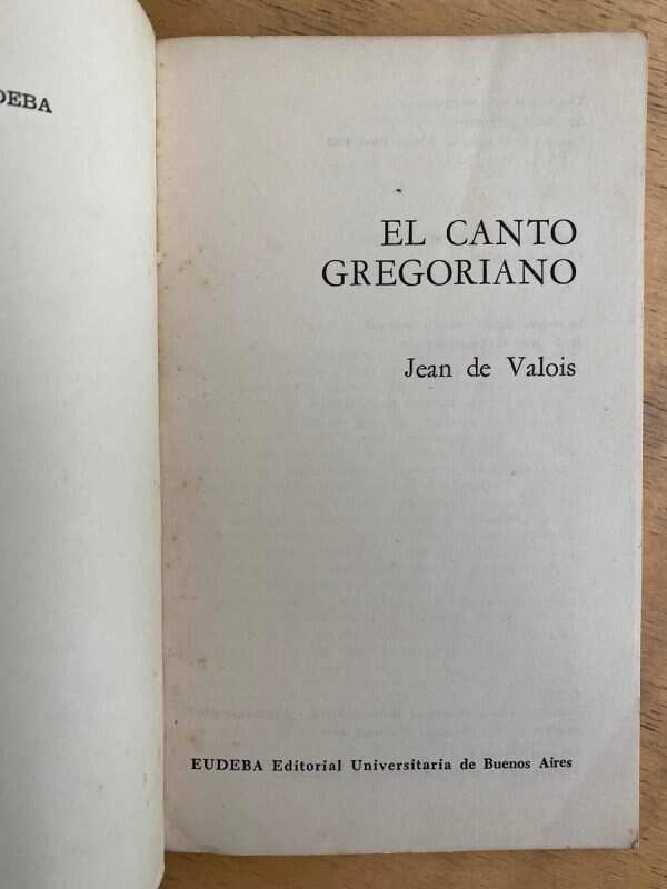 El Canto Gregoriano - De Valois, Jean (k6) - Image 2