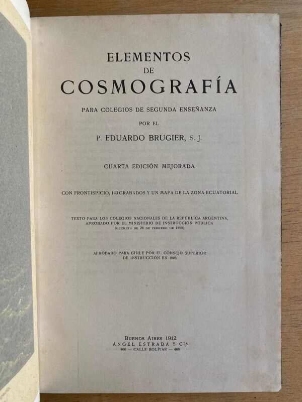 Elementos De Cosmografia Para Colegios De- Brugier (G4)