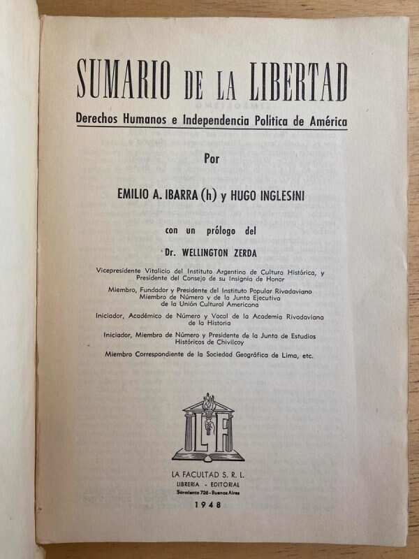Sumario De La Libertad. Derechos Humanos E Inde- Ibarra (g7) - Image 2