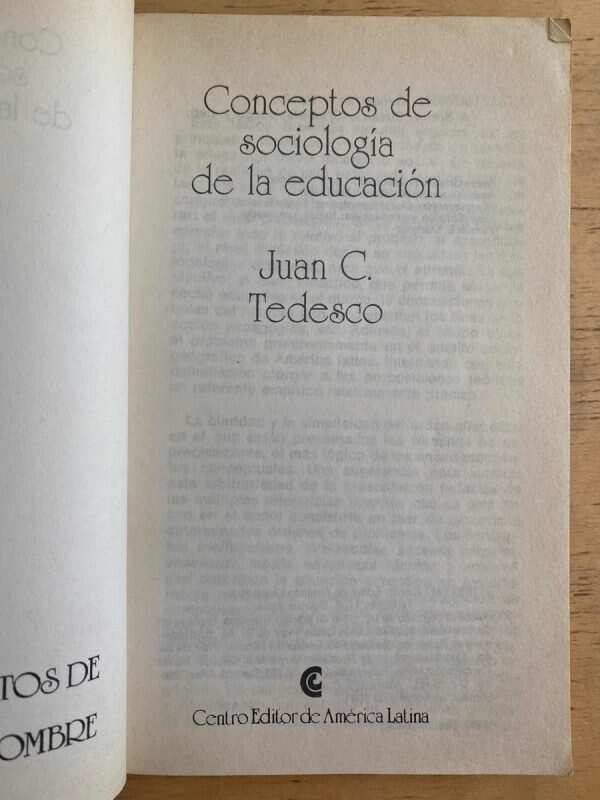 Conceptos De Sociologia De La Educacion - Tedesco (h1) - Image 2