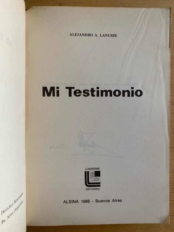 Mi Testimonio - Lanusse, Alejandro (k6) - Image 2