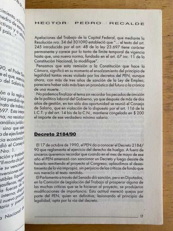 1989 1995 Politica Laboral - Recalde, Hector Pedro (g2) - Image 3
