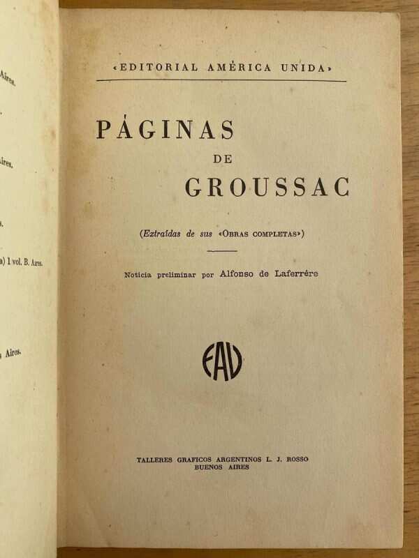 Paginas De Groussac - Groussac, Paul (j1)