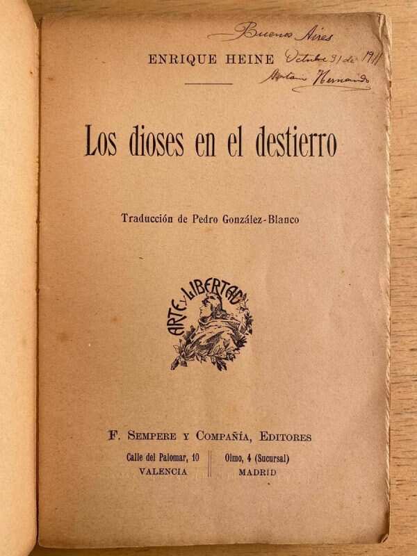 Los Dioses En El Destierro - Heine, Enrique (f3) - Image 2