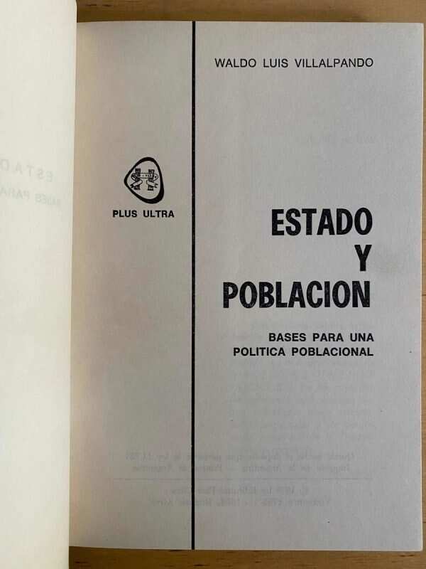 Estado Y Poblacion. Bases Para Una Politic- Villalpando (j3) - Image 2