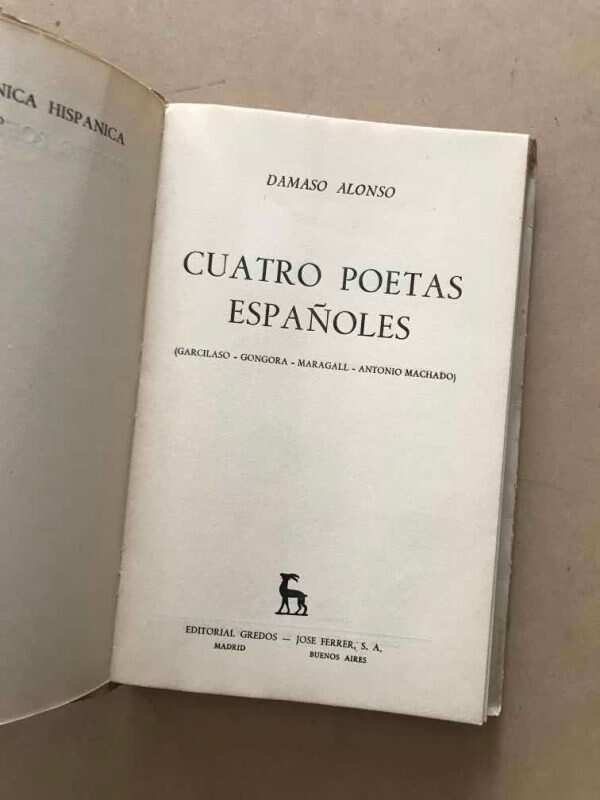 Cuatro Poetas Españoles - Alonso, Damaso (v2) - Image 2