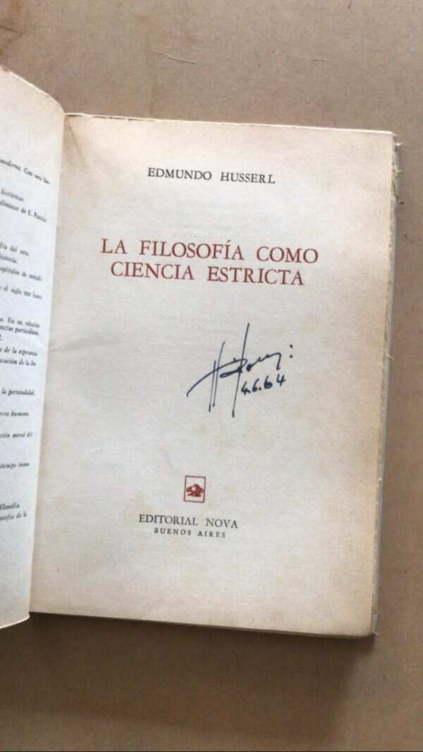 La Filosofia Como Ciencia Estricta - Husserl, Edmundo (u1) - Image 2