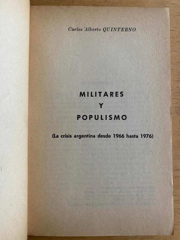 Militares Y Populismo - Quinterno, Carlos Alberto (k3) - Image 2