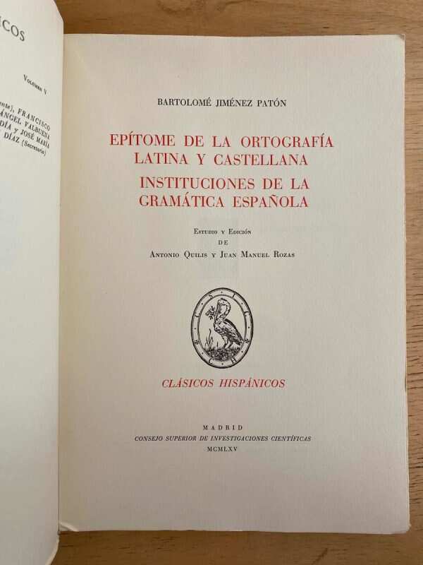 Epitome De La Ortografia Latina Y Caste- Jimenez Paton (h6) - Image 3