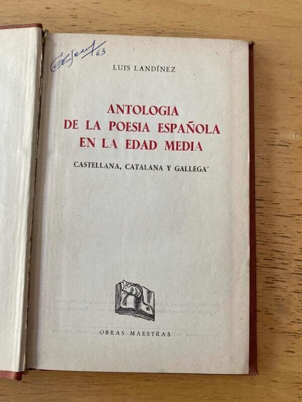 Antologia De La Poesia Española En Edad Media- Landinez (c2) - Image 2