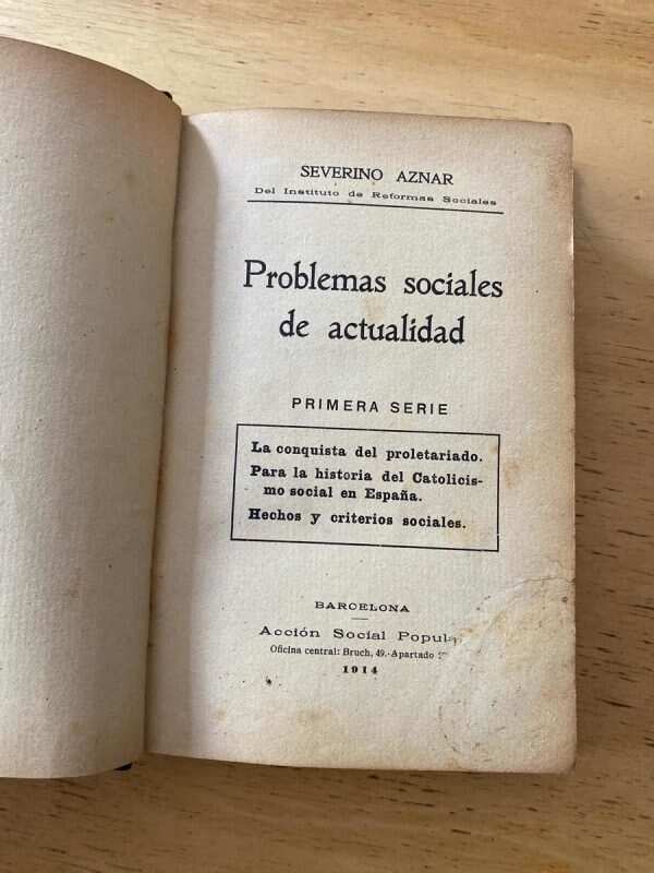 Problemas Sociales De Actualidad. Primera Serie - Aznar (B2) - Image 2