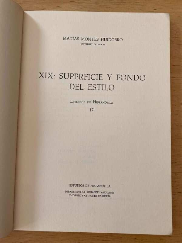 Xix: Superficie Y Fondo Del Estilo - Montes Huidobro (c3) - Image 2