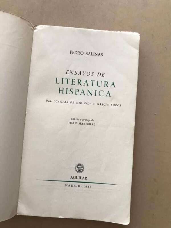 Ensayos De Literatura Hispanica- Salinas, Pedro (r4) - Image 3
