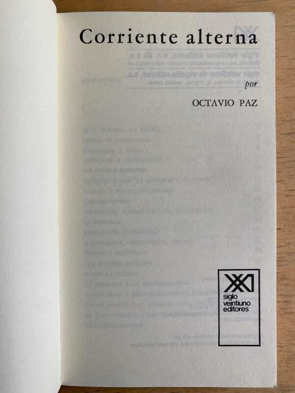 Corriente Alterna - Paz, Octavio (G3) - Image 2