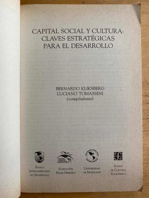 Capital Social Y Cultura: Claves Estrategicas- Kliksberg (h4 - Image 2
