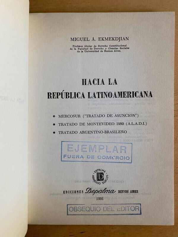Hacia La Republica Latinoamericana - Ekmekdjian, Miguel (j3) - Image 2