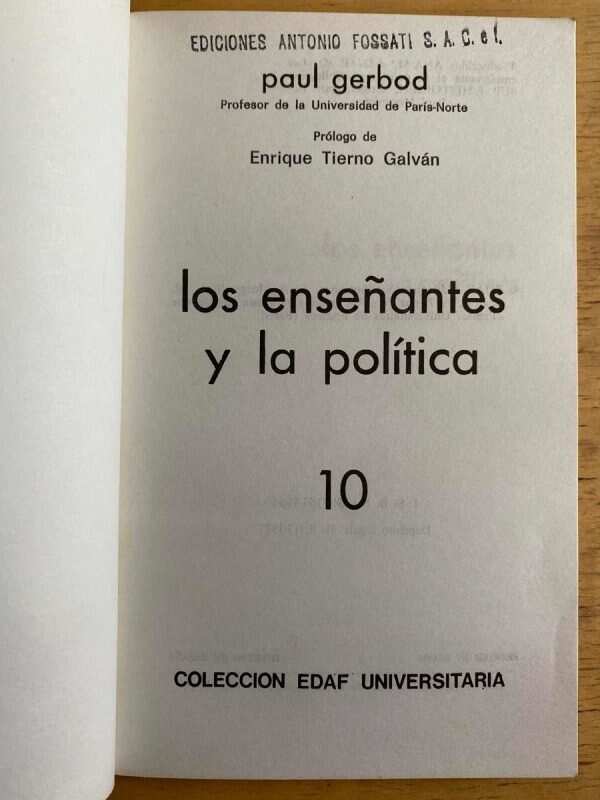 Los Enseñantes Y La Politica - Gerbod, Paul (h5) - Image 2