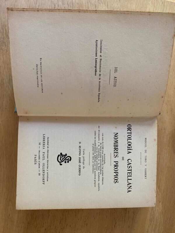 Ortologia Castellana De Nombres Propios - De Toro Gisbert, M - Image 3