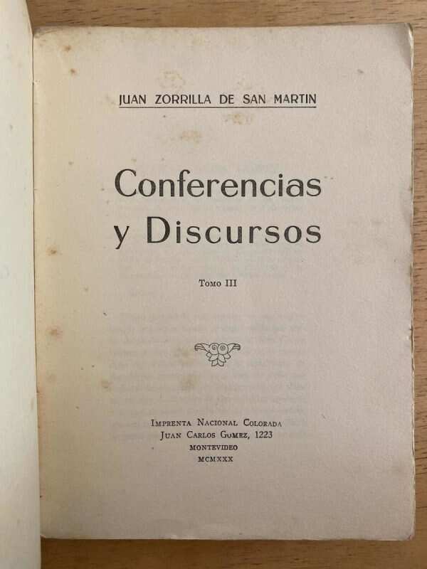 Conferencias Y Discursos - Zorrilla De San Martin, Juan (k6) - Image 2