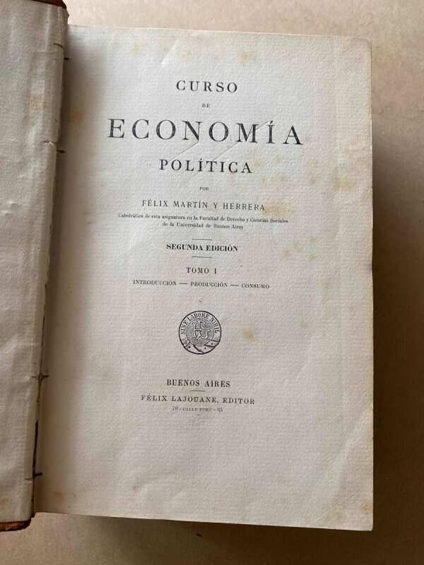 Curso De Economia Politica - Martin Y Herrera, Felix (A1) - Image 3