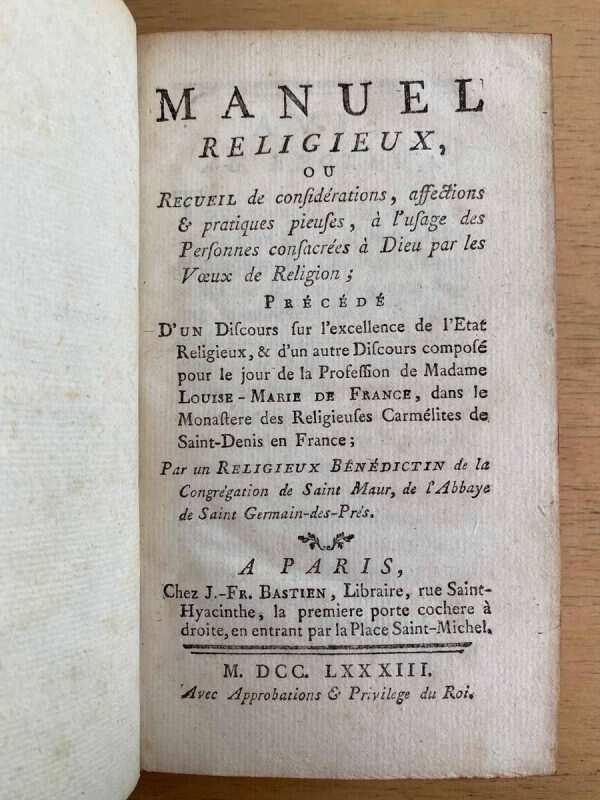 Manuel Religieux, Ou Recueil De Considerations (Ga)