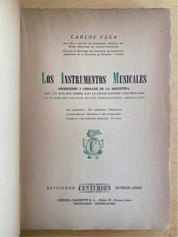 Los Instrumentos Musicales Aborigenes Y Criollos De Vega (C7 - Image 2