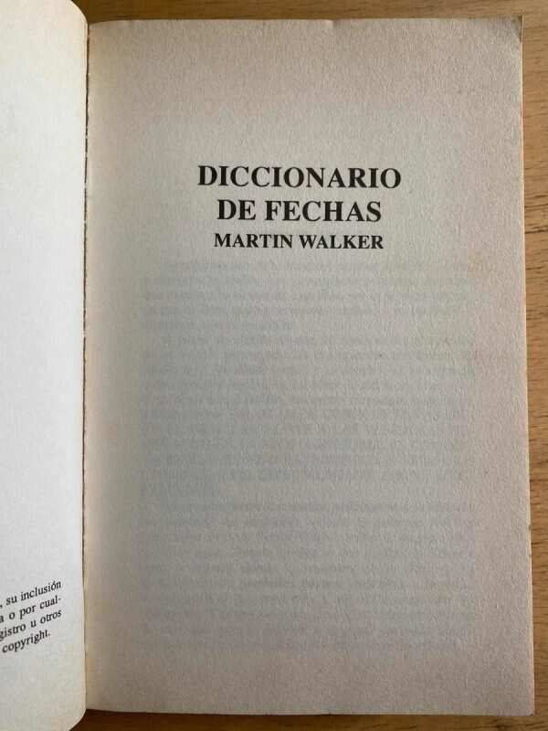 Diccionario De Fechas - Walker, Martin (h5) - Image 2