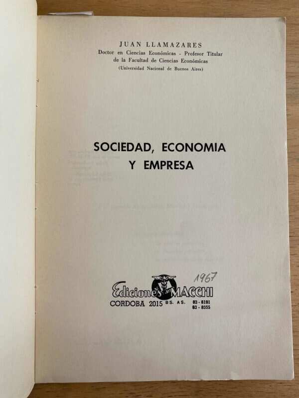 Sociedad, Economia Y Empresa - Llamazares, Juan (j2) - Image 2