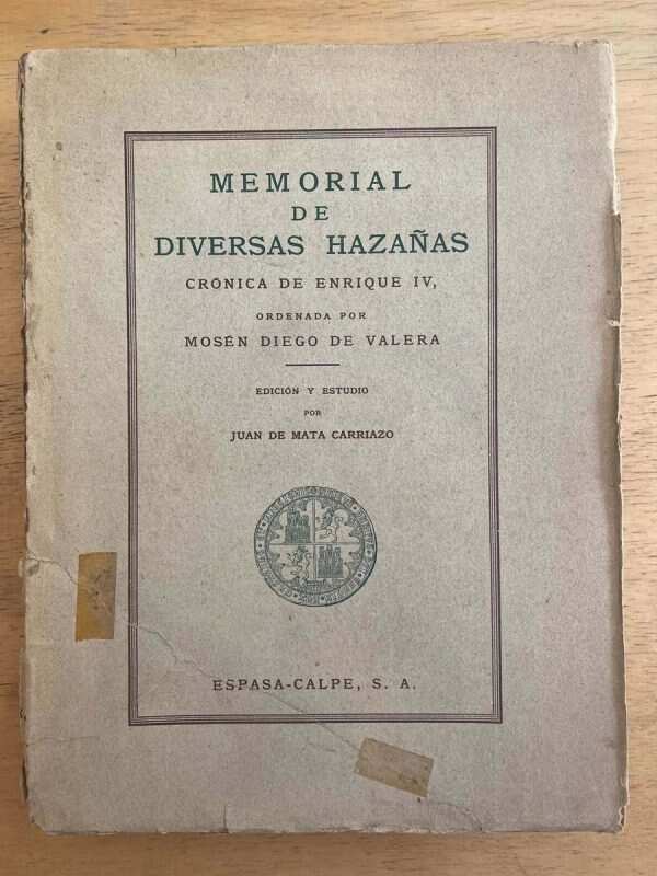 Memorial De Diversas Hazañas - De Valera, Mosen Diego (k2)