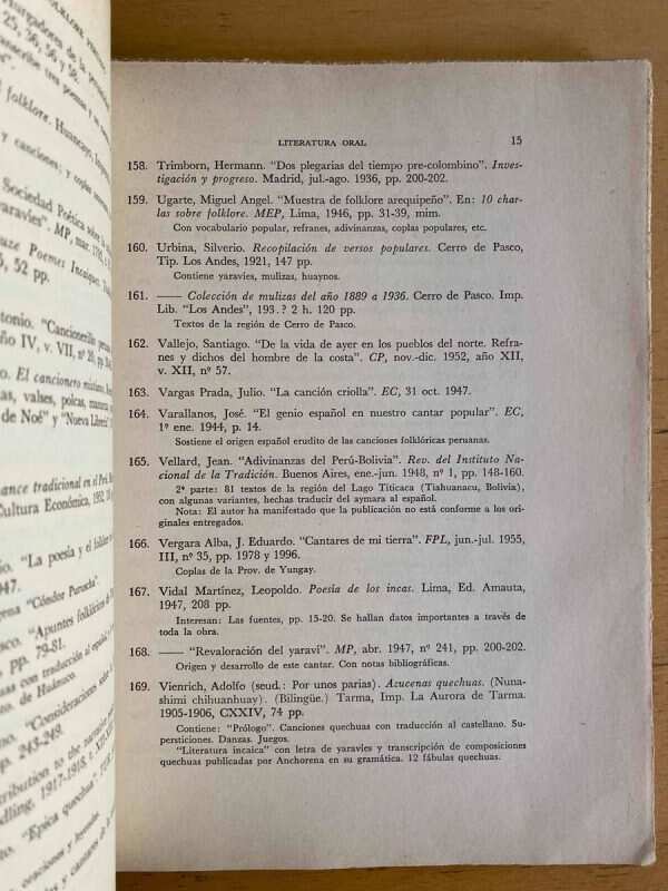 Bibliografia Del Folklore Peruano- Arguedas, Jose Maria (q3) - Image 3