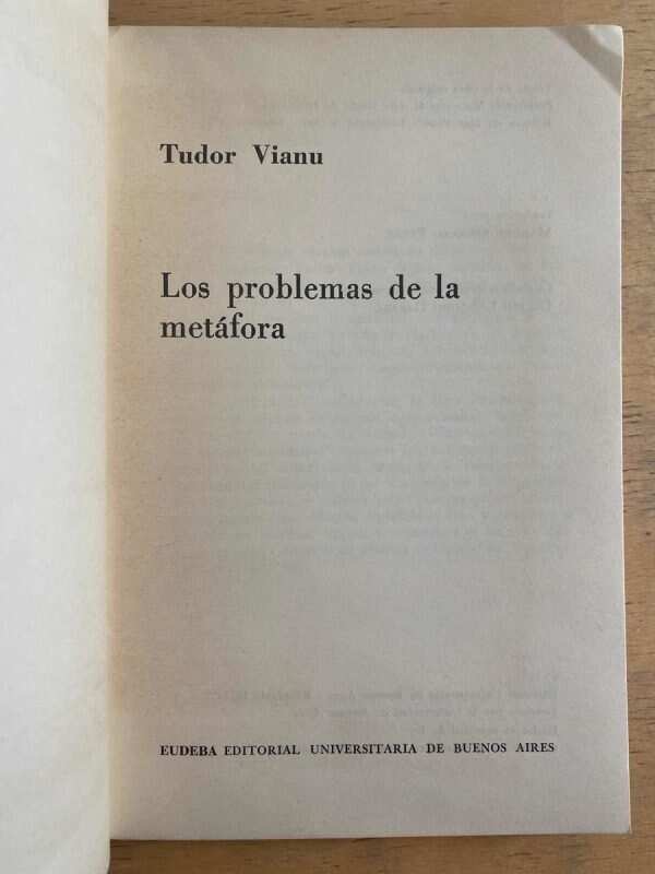 Los Problemas De La Metafora - Vianu, Tudor (h1) - Image 2