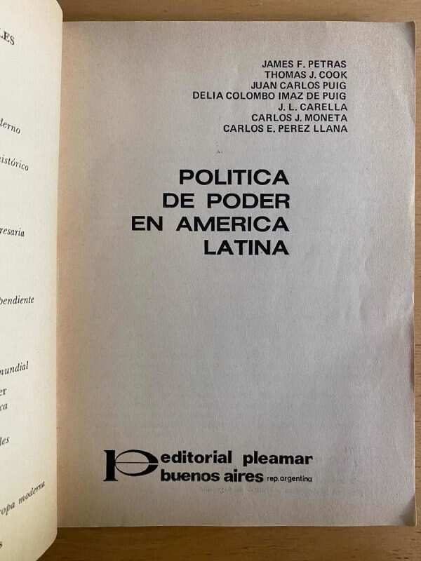 Politica De Poder En America Latina- Petras; Cook; Puig (j3) - Image 2