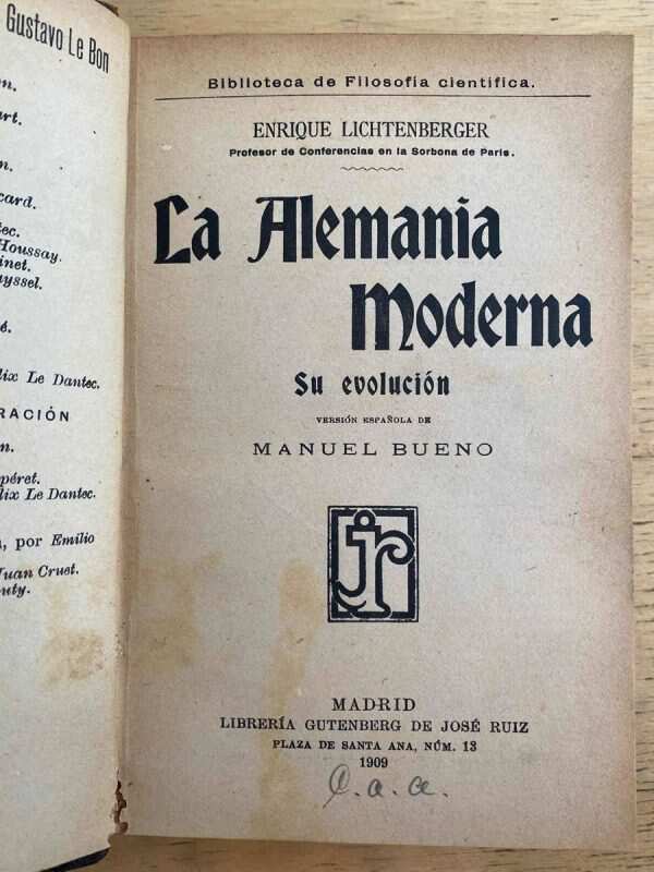 La Alemania Moderna. Su Evolucion - Lichtenberger, E. (k2)