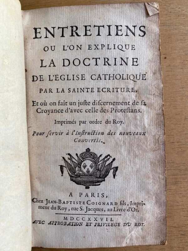 Entretiens Ou L´on Explique La Doctrine De L´eglise Cat(Ga)