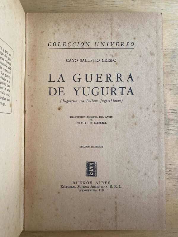 La Guerra De Yugurta - Cayo Crispo Salustio (k3) - Image 2