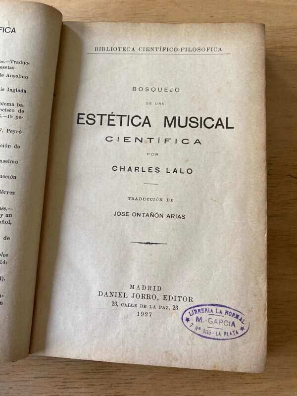 Bosquejo De Una Estetica Musical Cientifica - Lalo (X2) - Image 2