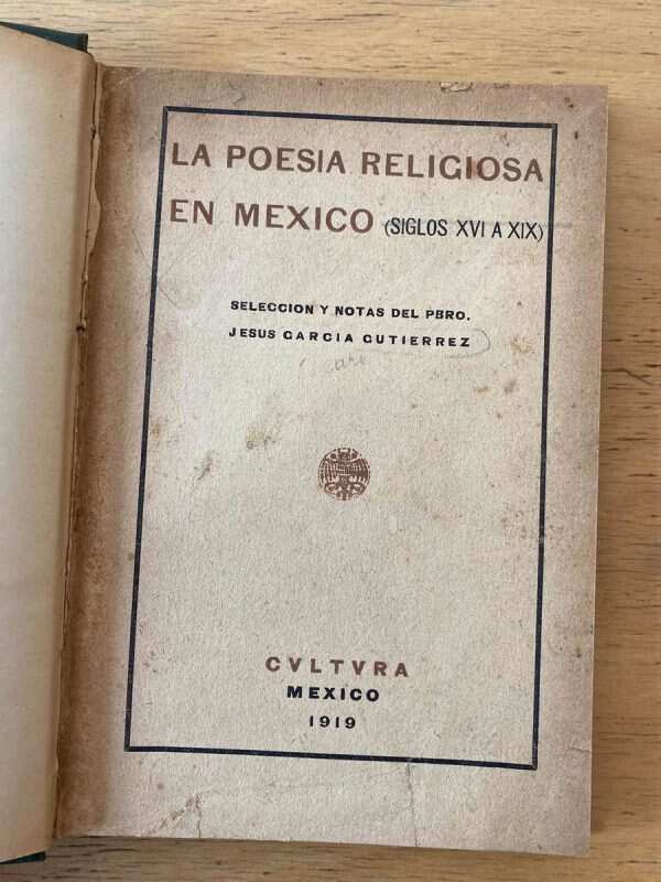 La Poesia Religiosa En Mexico - Garcia Gutierrez (c2) - Image 2