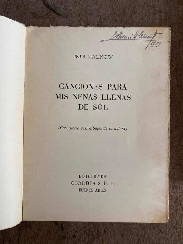 Canciones Para Mis Nenas Llenas De Sol - Malinow, Ines (A4) - Image 2