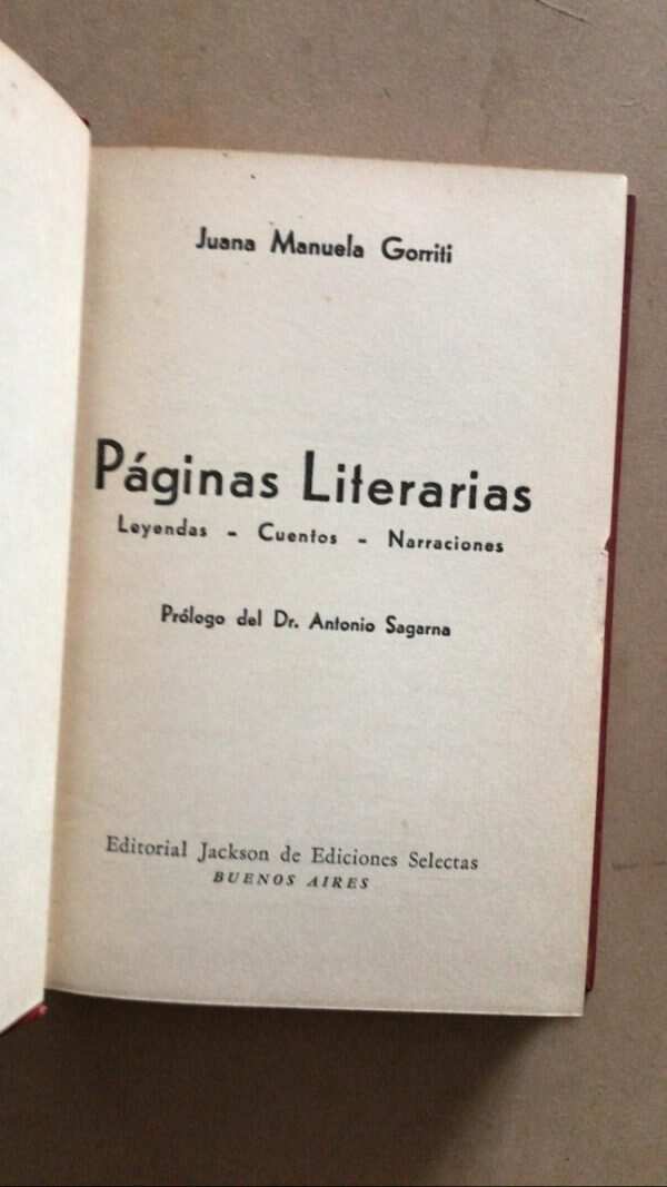 Paginas Literarias - Gorriti, Juana M. (U4) - Image 2