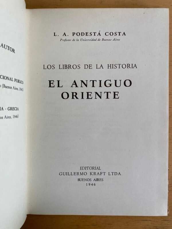 El Antiguo Oriente - Podesta Costa; L.a. (j5) - Image 2