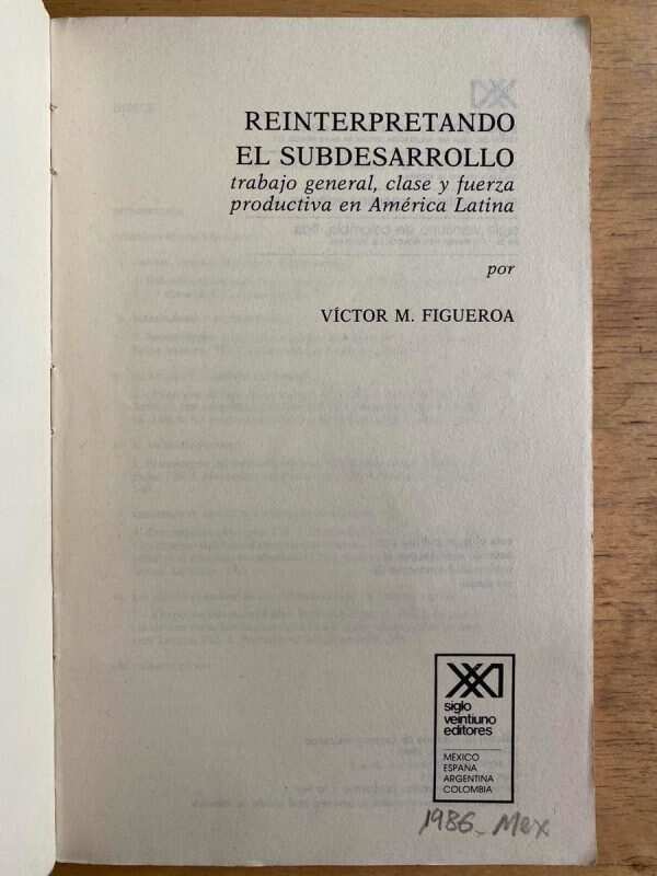 Reinterpretando El Subdesarrollo - Figueroa, Victor (h2) - Image 2